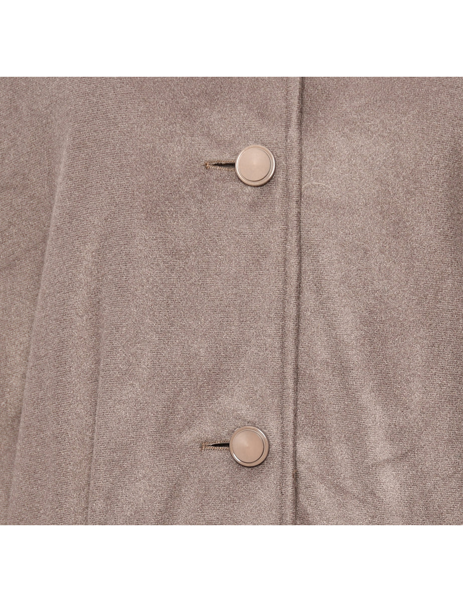 Light Brown Wool Coat - L