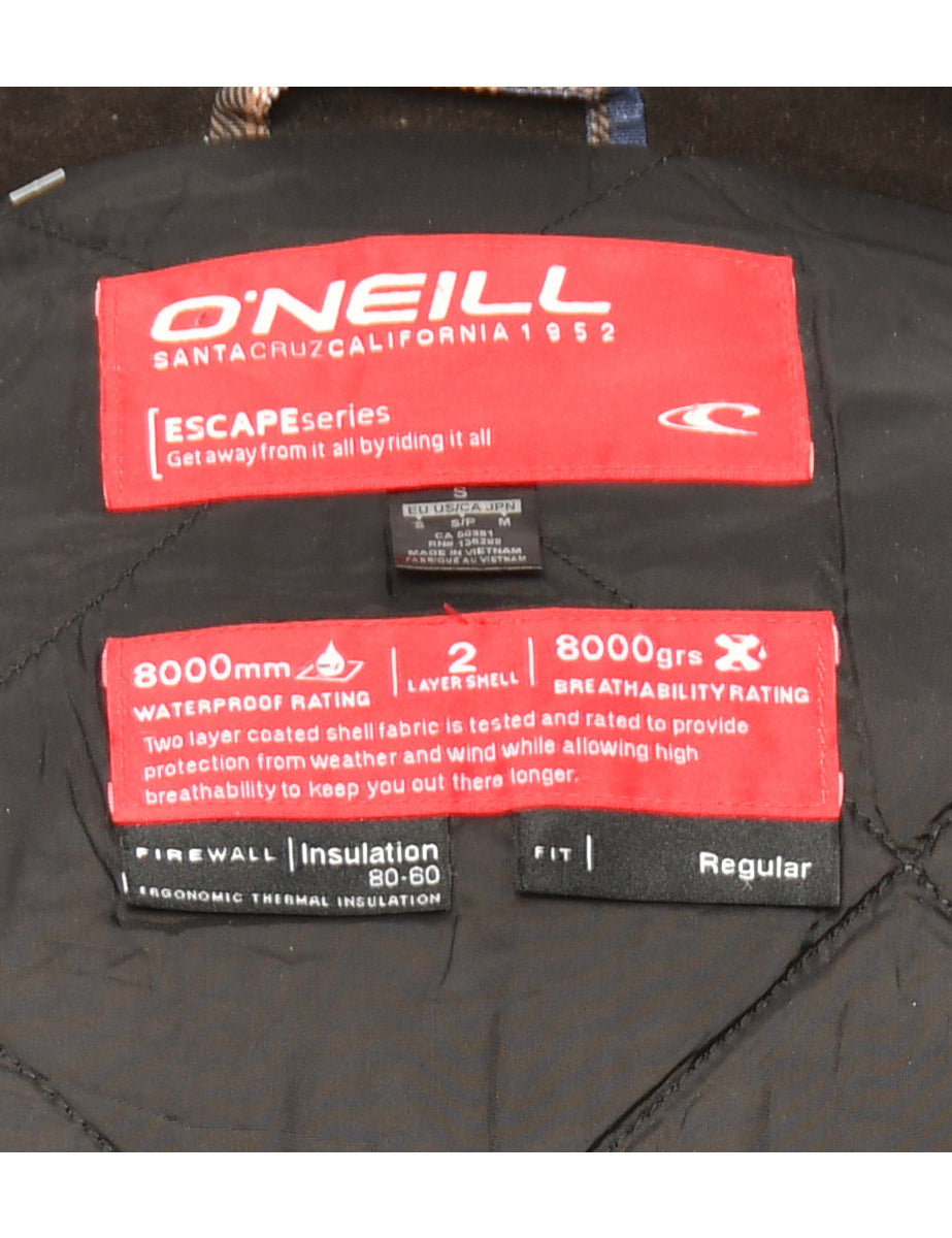 Checked Navy & Coral O'Neill Mountaineering Jacket - L