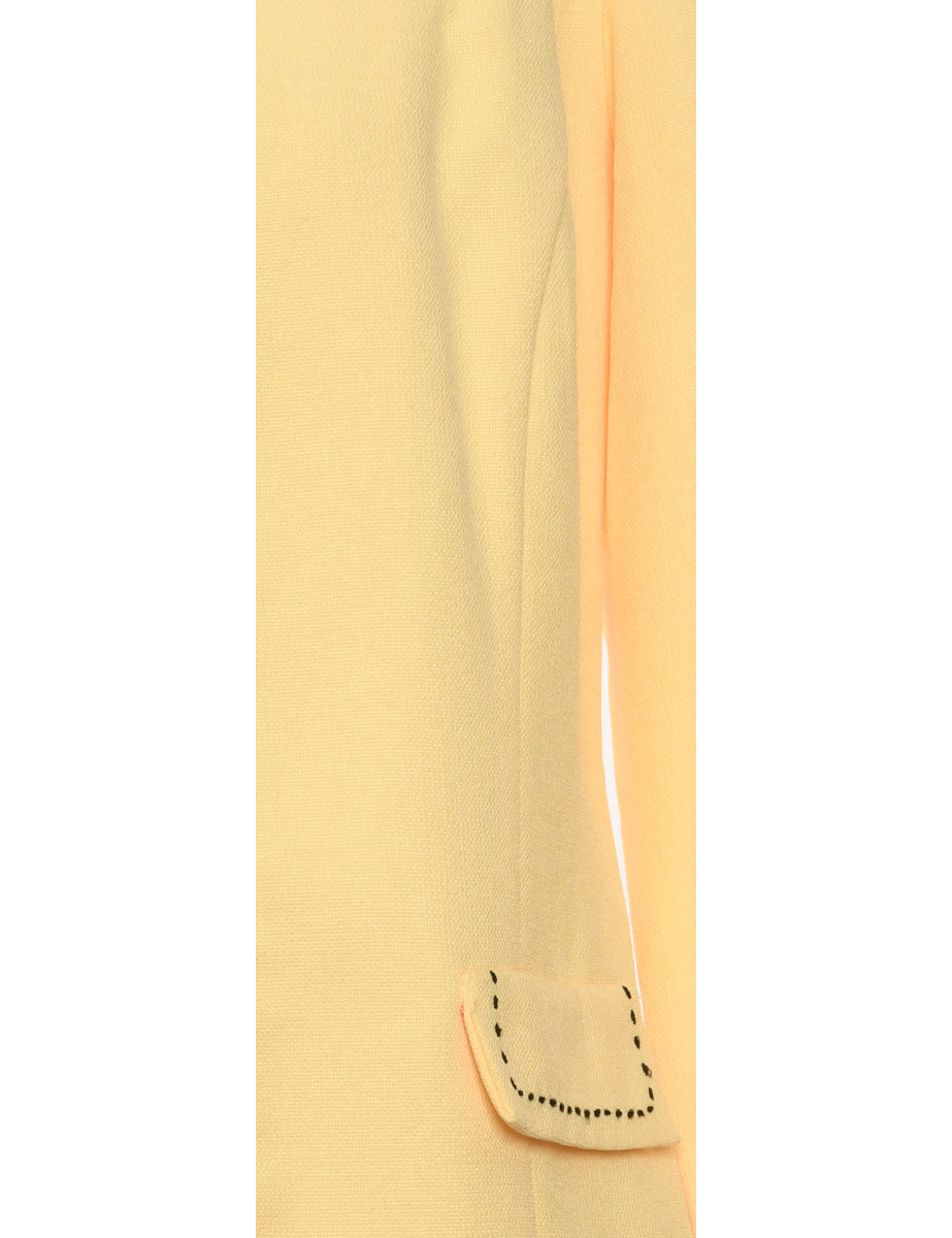 Pale Yellow Contrast Stitch Jacket - M