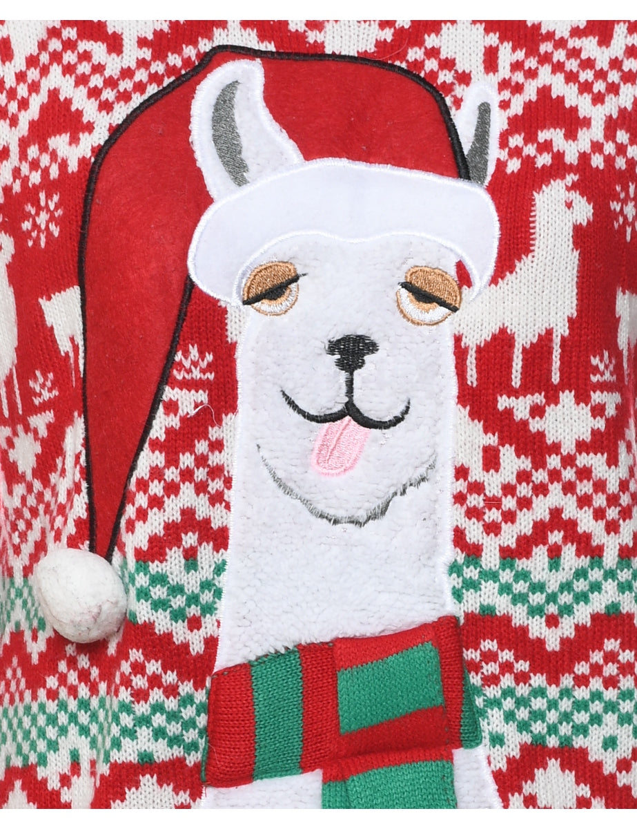 Animal Design Christmas Jumper - S
