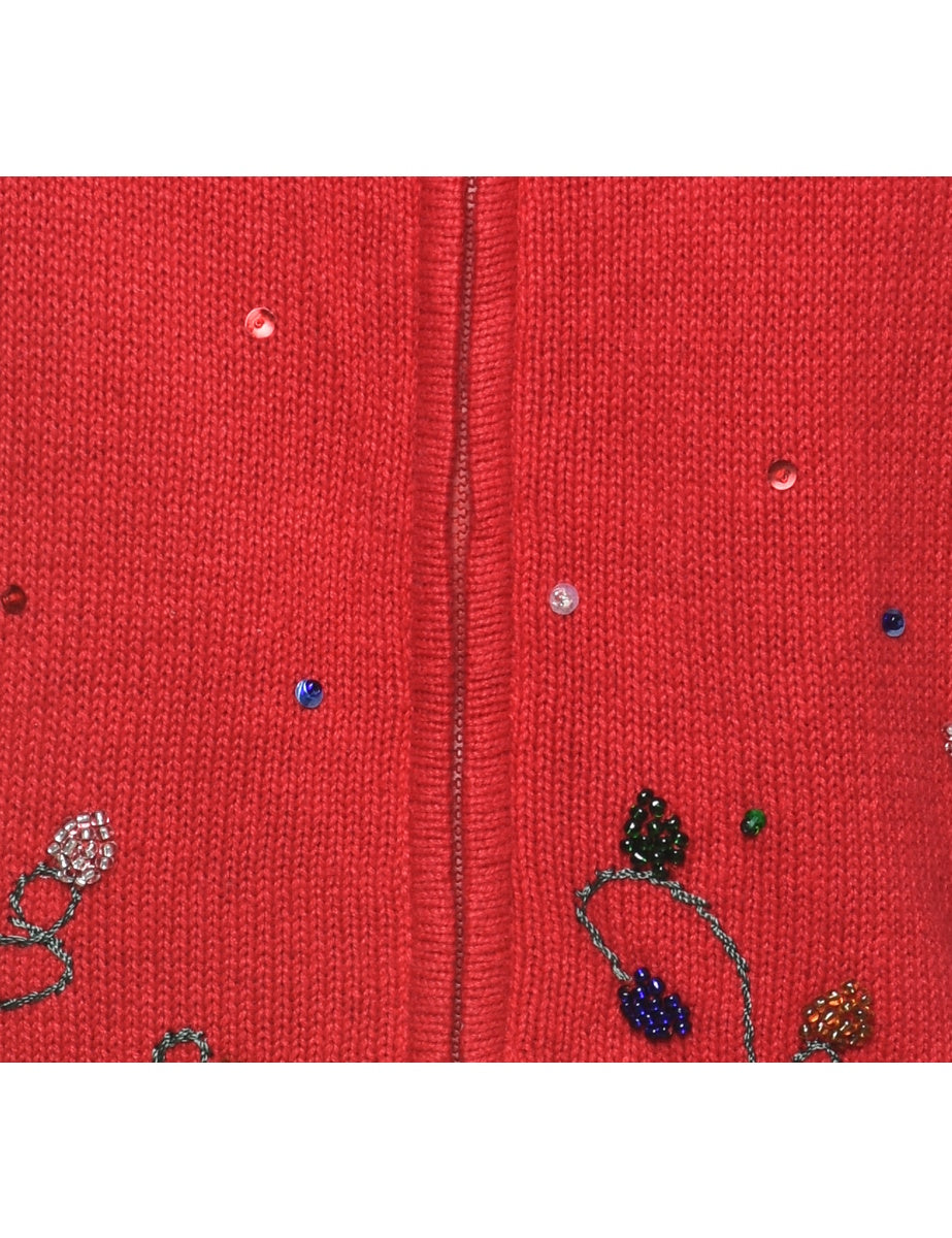 Snowman Christmas Cardigan - L