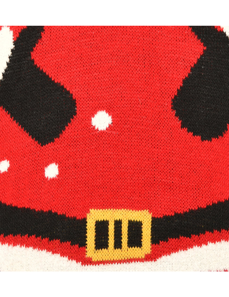 Black & Red Santa Claus Design Jumper - M