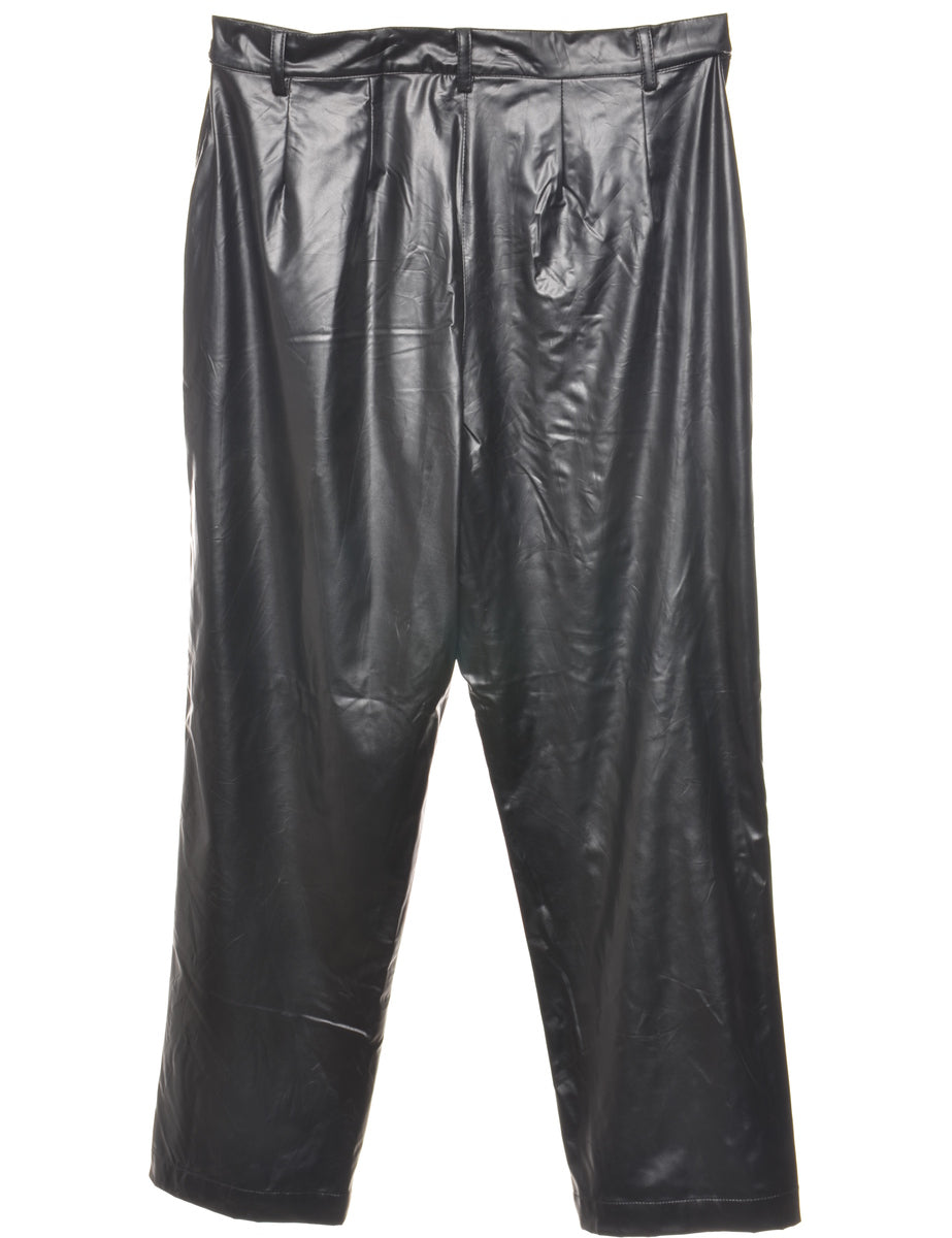Black Shiny Trousers - W34 L29