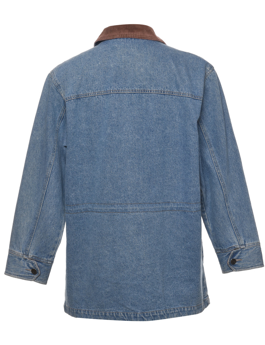 Corduroy Collar Denim Jacket - S
