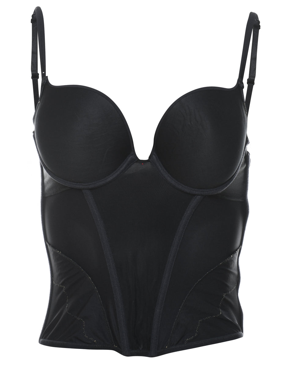 Black & Brown Lace Corset - S