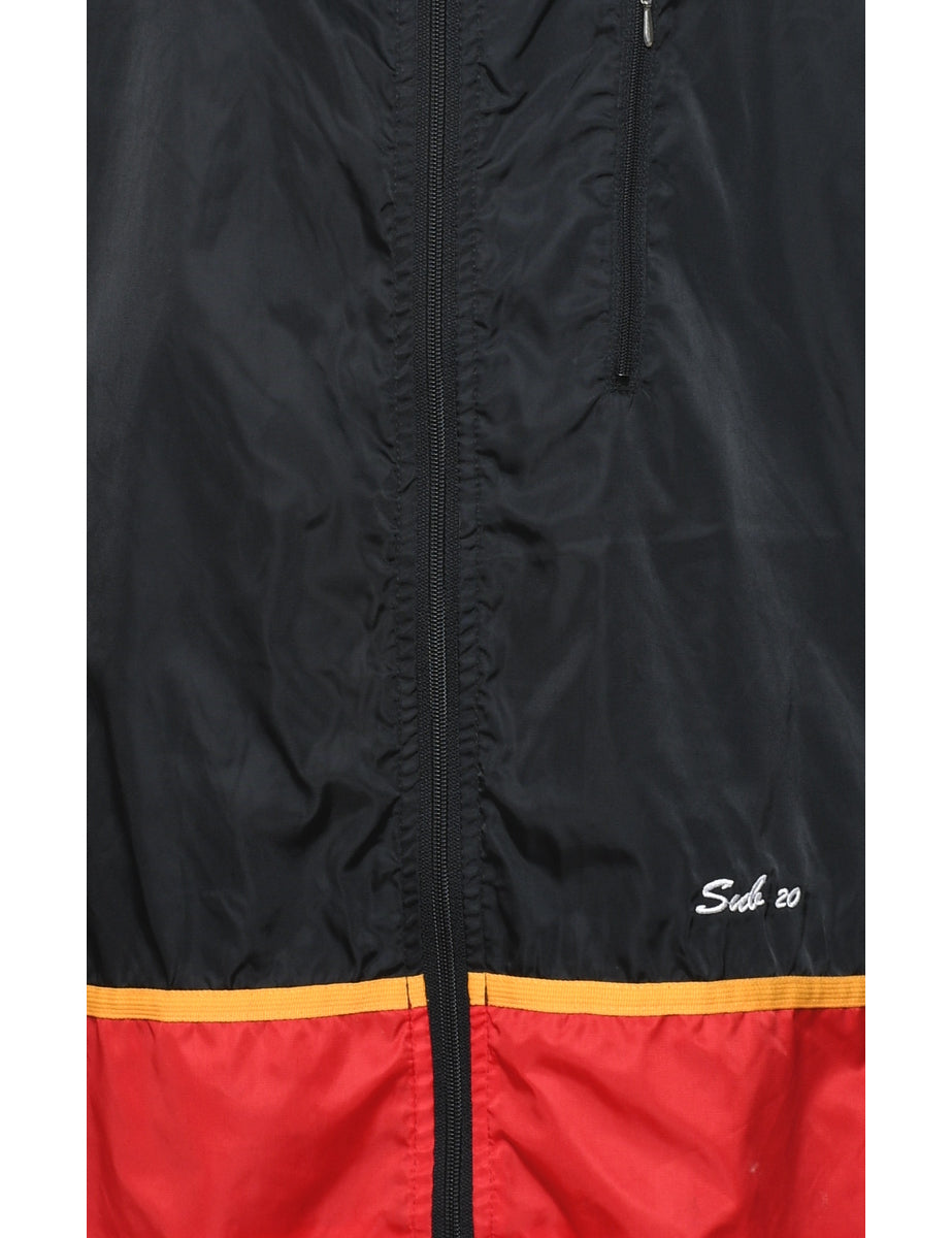 Black, Red & Yellow Nylon Jacket - L