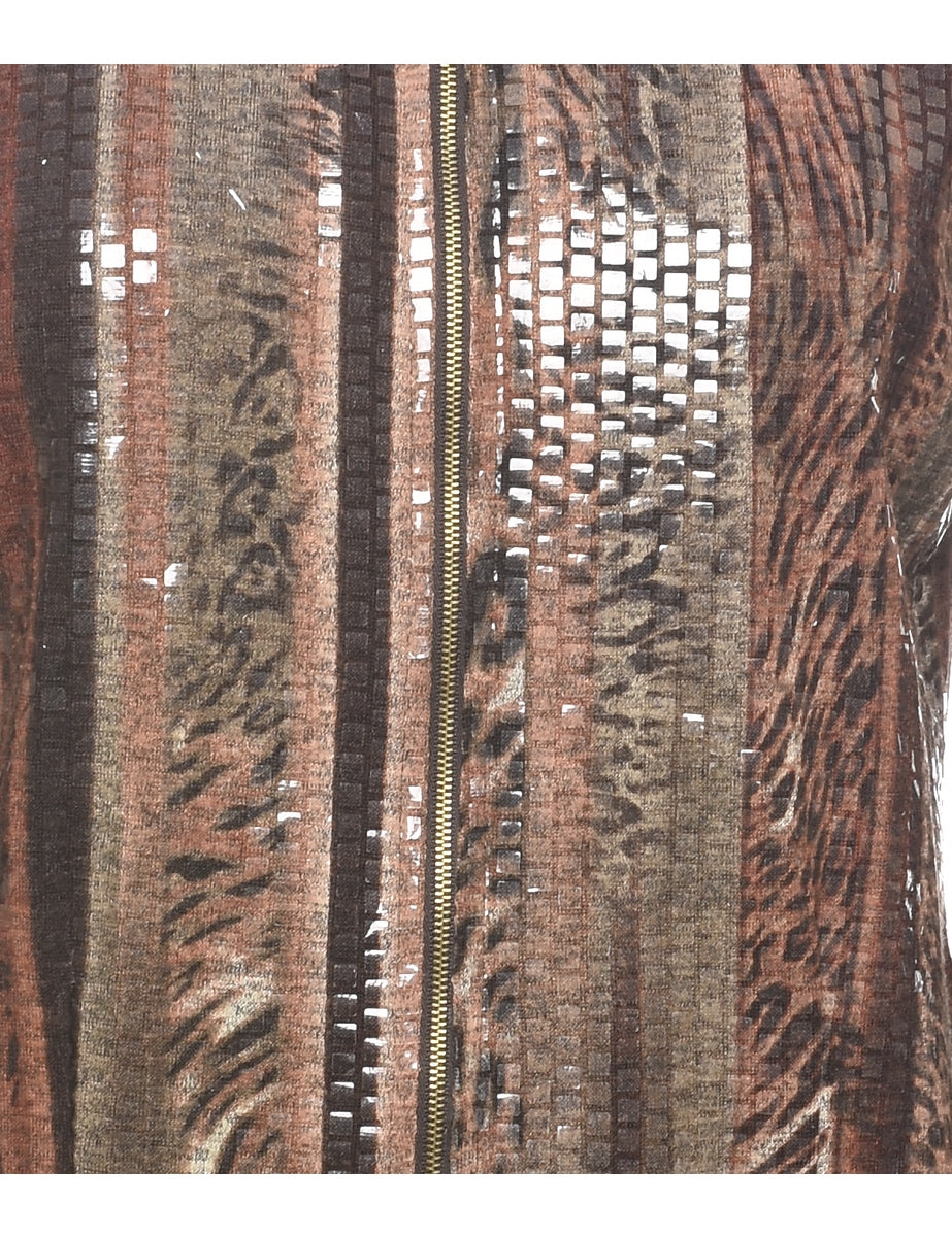Y2K Animal Print Evening Jacket - S