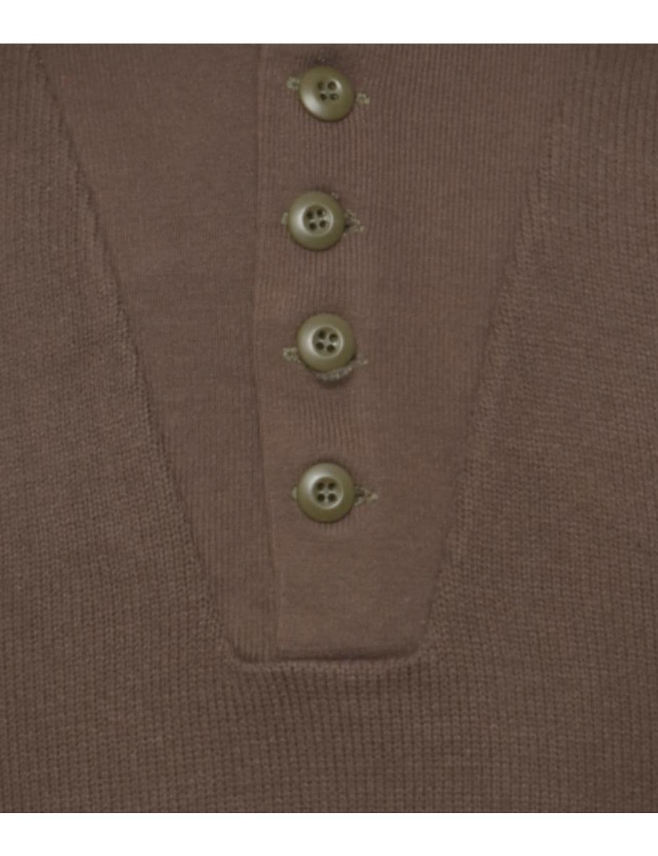 High Neck Brown Jumper - S