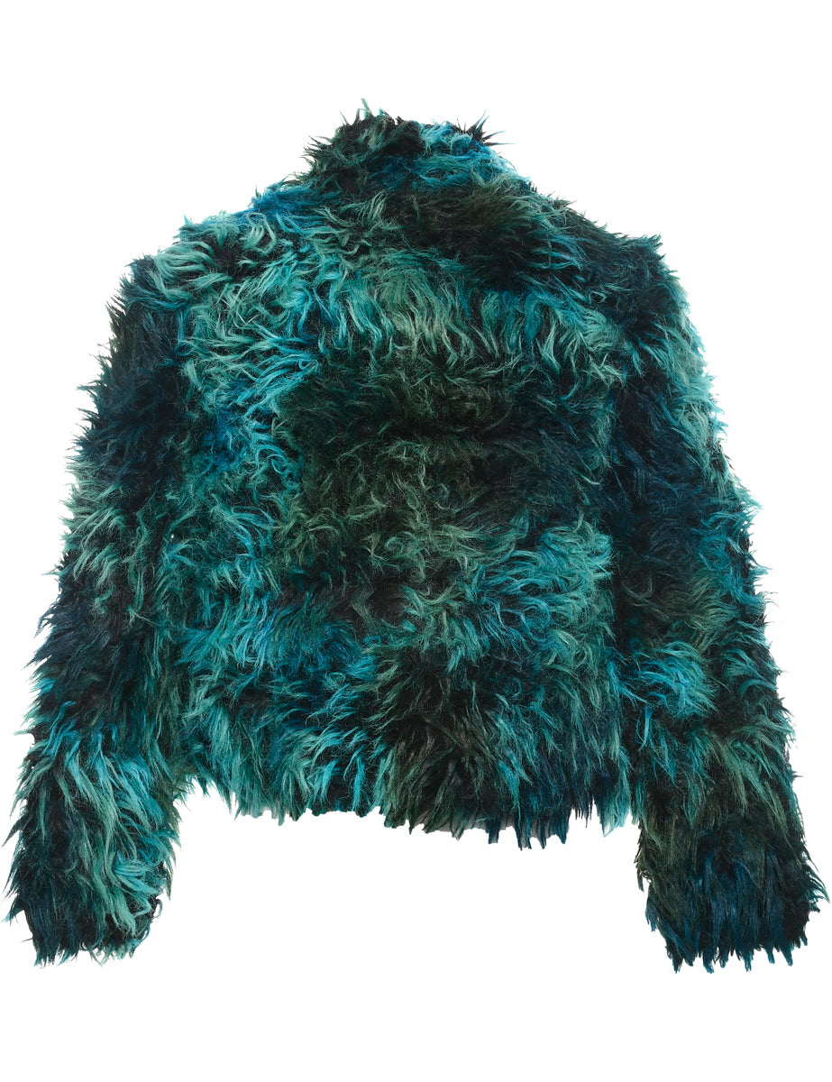 Multi-colour Faux Fur Jacket - M