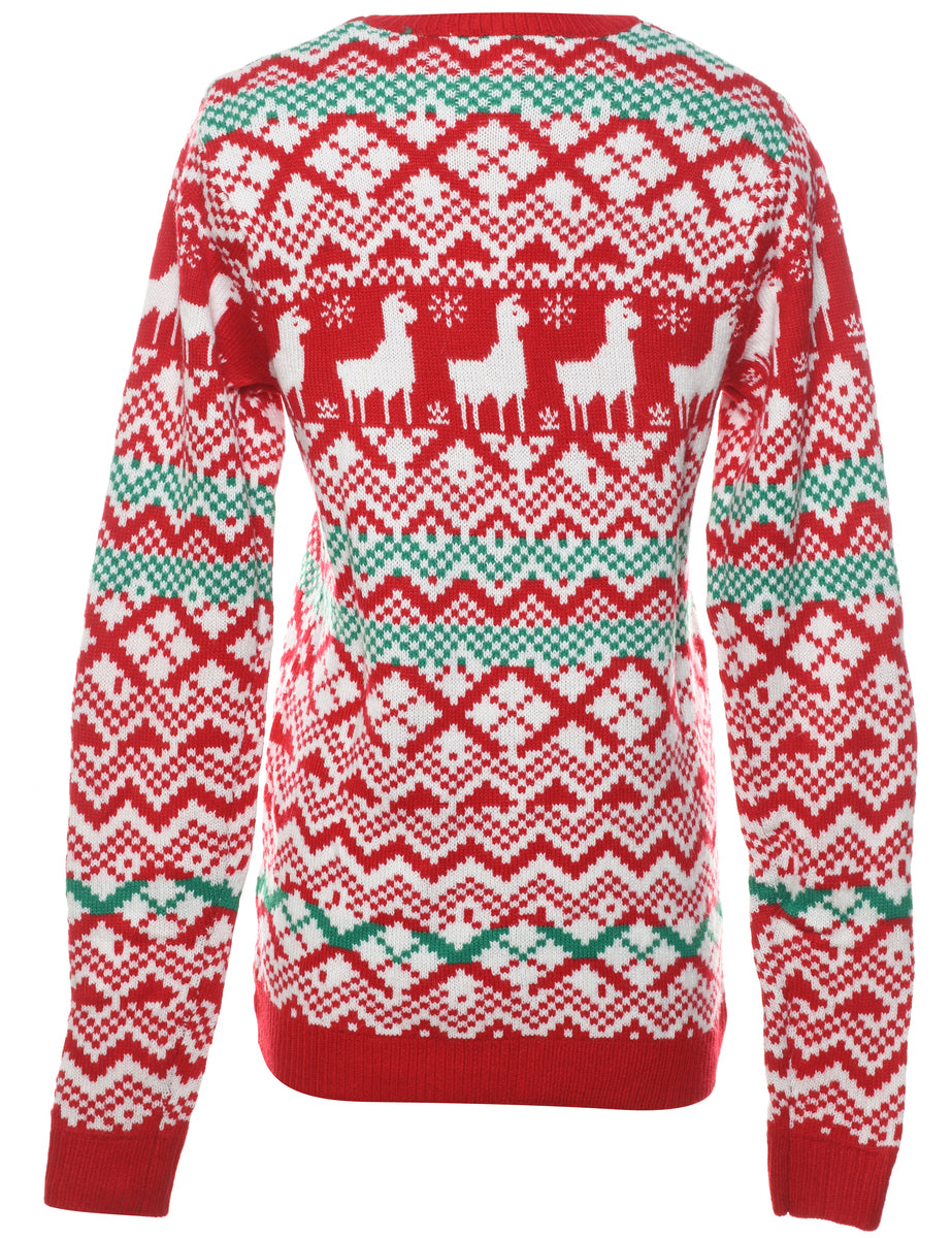 Animal Design Christmas Jumper - S