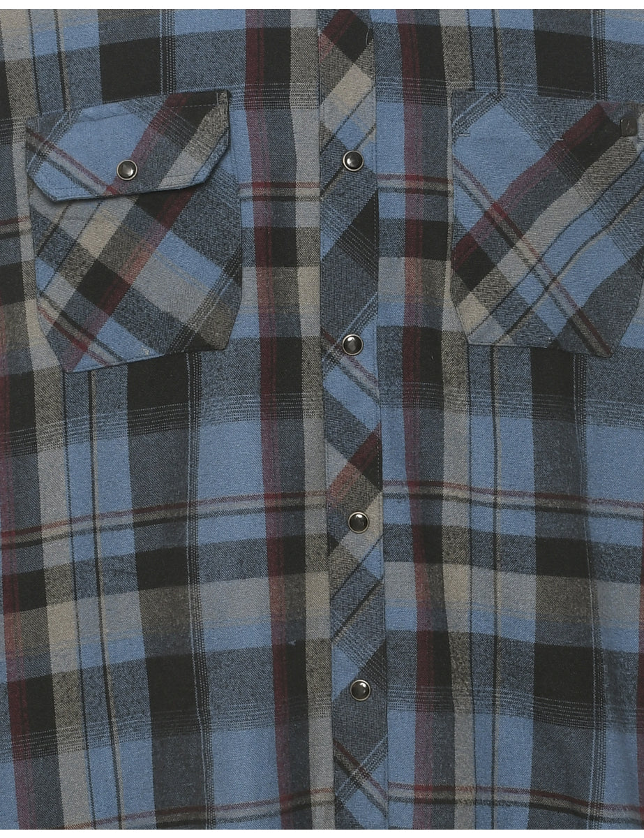 Long Sleeved Checked Shirt - L