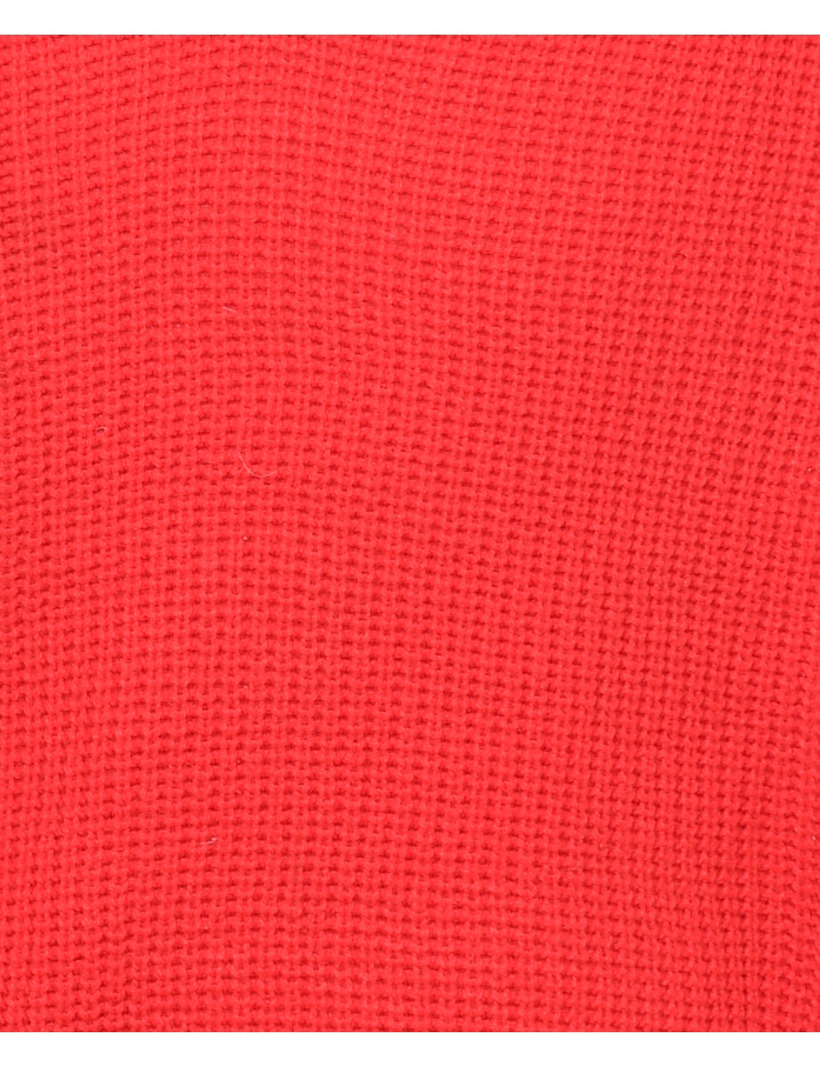Red Cable Knit Jumper - XL