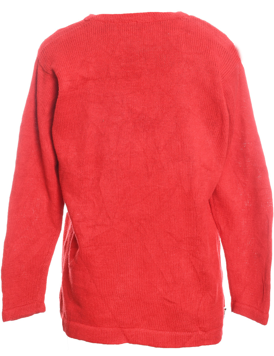 Festive Print Christmas Cardigan - S