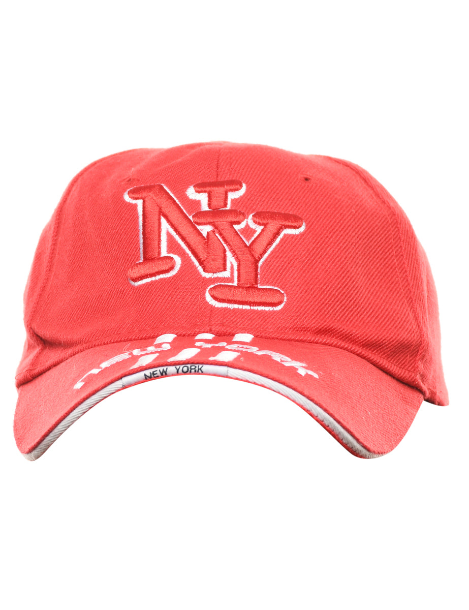 Red New York Embroidery Cap - XS