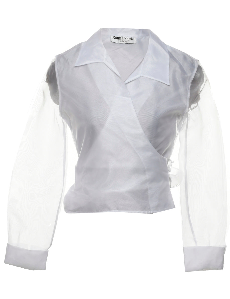 White Evening Top - M