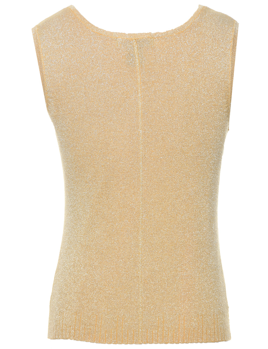 Lurex Thread Pattern Vest - L