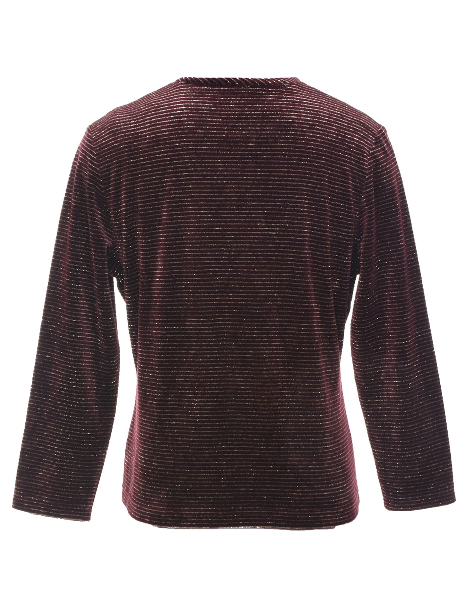 Striped Velvet Evening Top - L