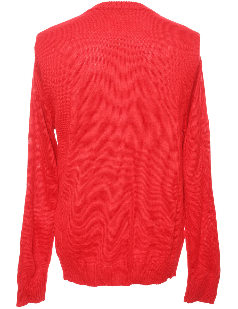 Long Sleeved Red Jumper - XL