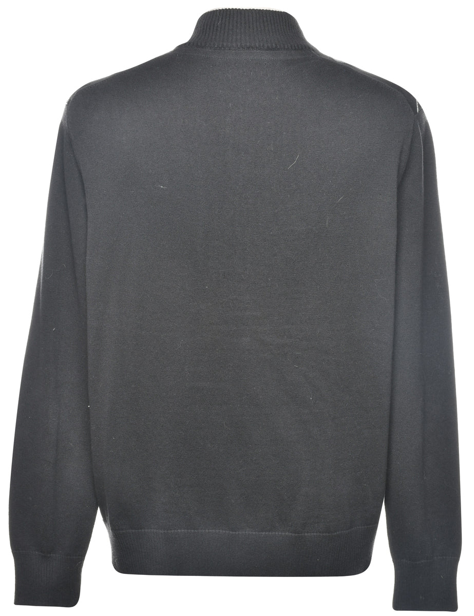 Argyle Black & Grey Cardigan - L