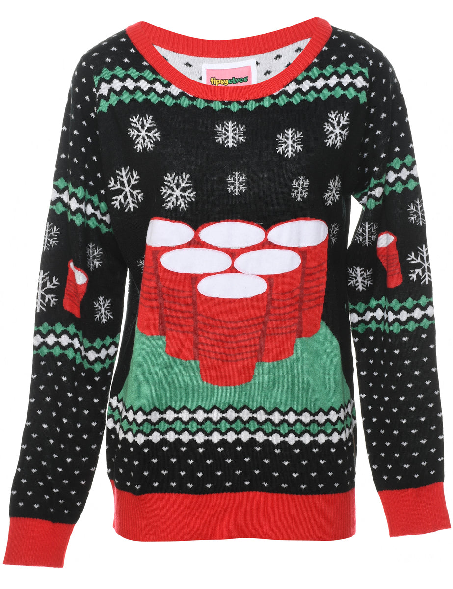 Snowfall Design Christmas Jumper - M