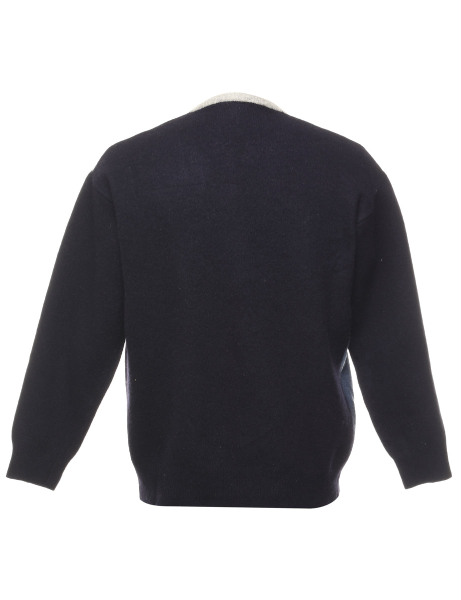 Woollen Black Jumper - M