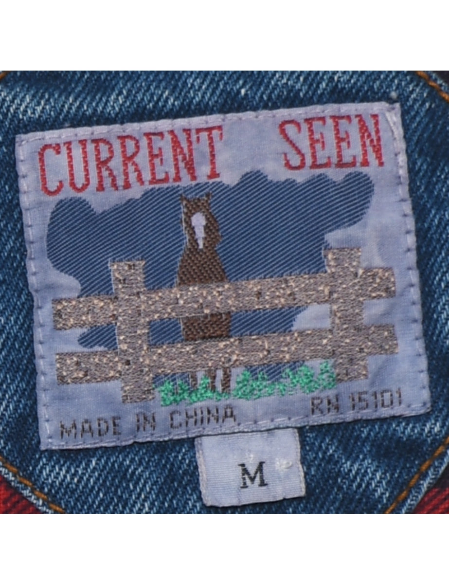 Button Front Denim Jacket - M