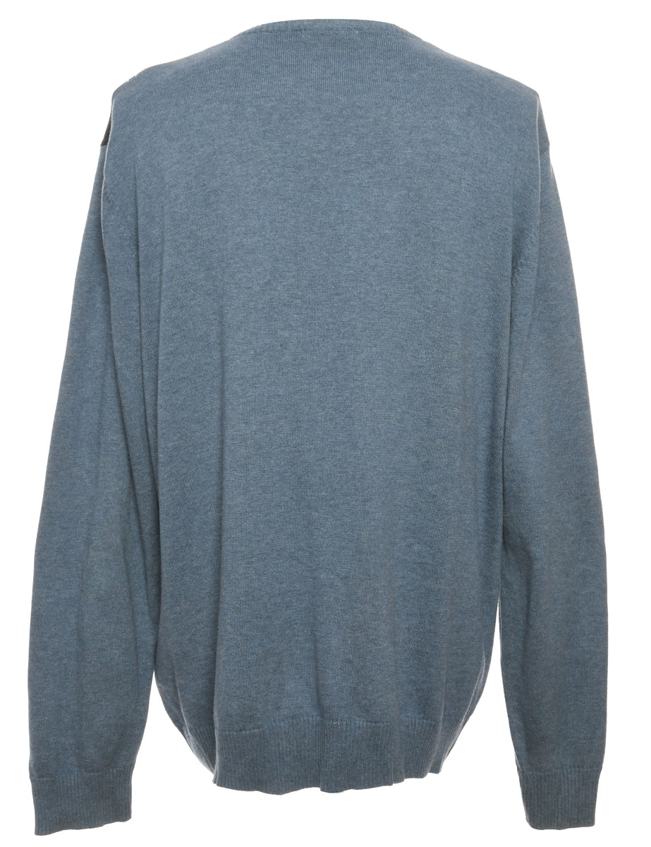 Blue Argyle Jumper - XL