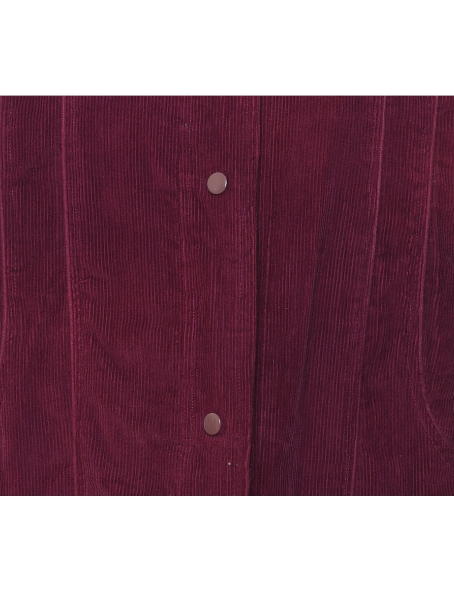 Plum Classic Corduroy Coat - L