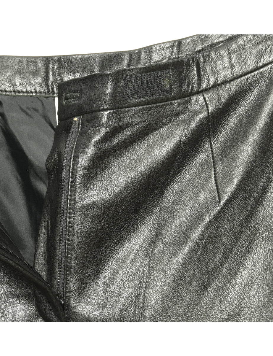 Black Leather Trousers - W32 L31