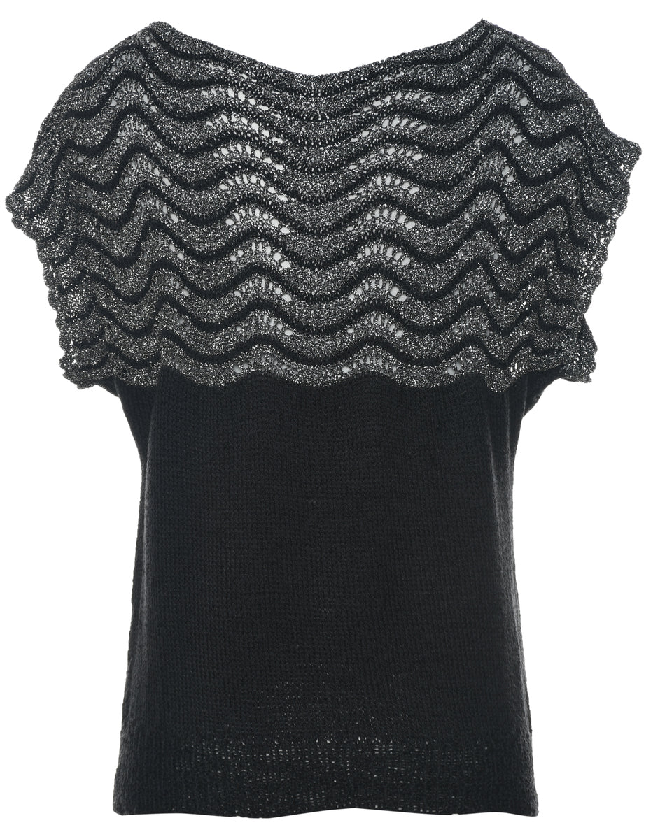 Lurex Thread Pattern Jumper - L