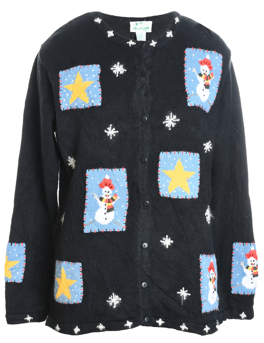 Snowman Christmas Cardigan - M