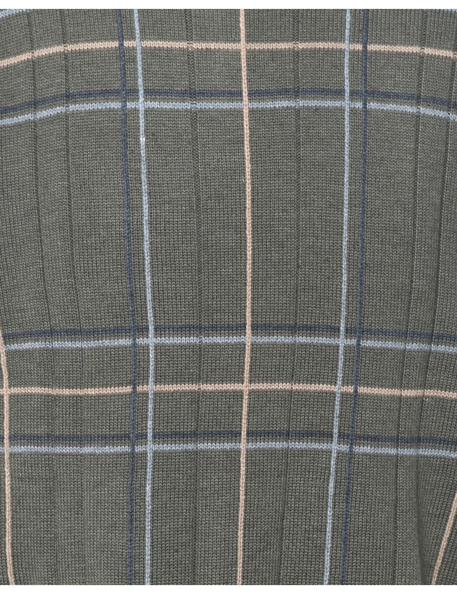 Checked Green Jumper - L
