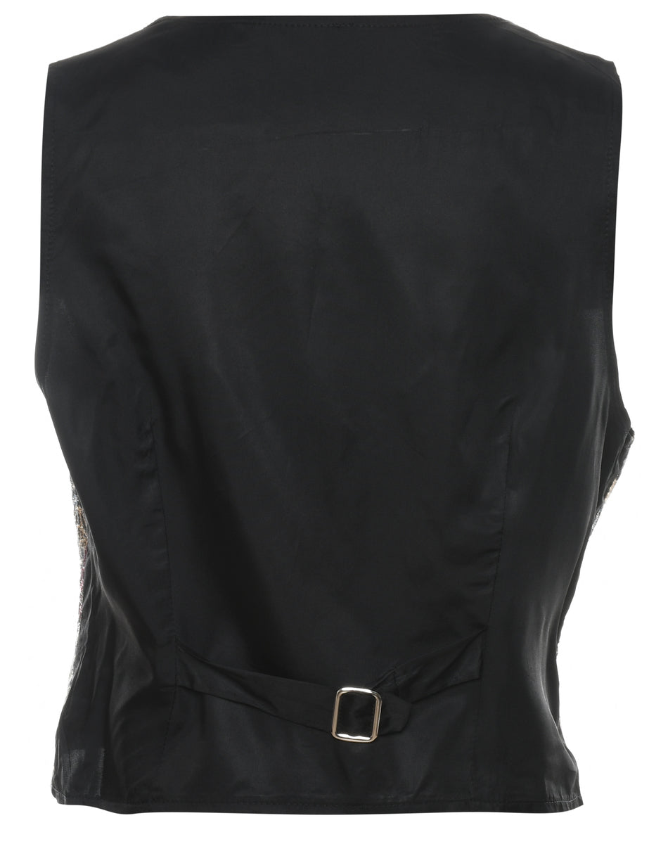 Lurex Thread Pattern Waistcoat - M