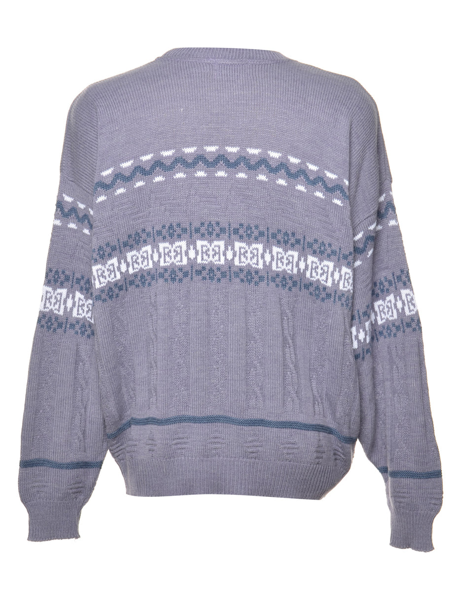 Lilac Patterned Jumper - L