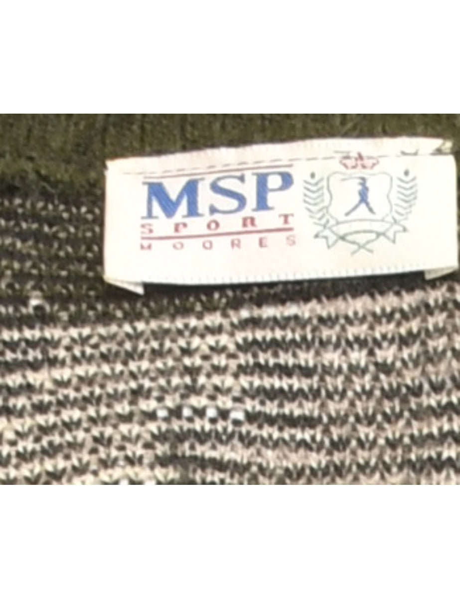 Patterned Black Jumper - L