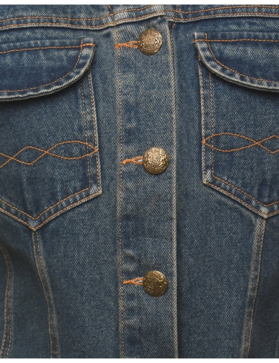 Button Front Denim Jacket - S