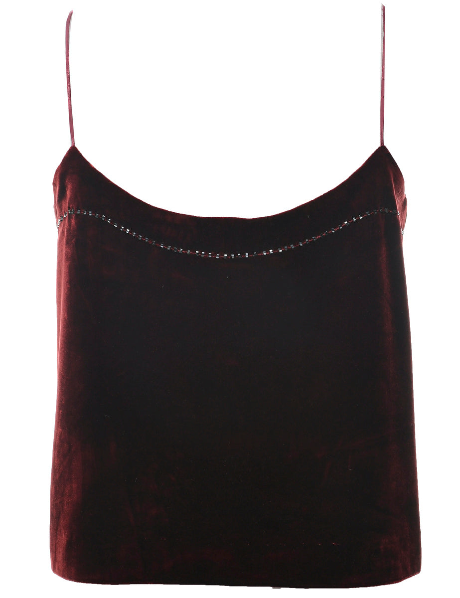 Velvet Fabric Evening Top - M