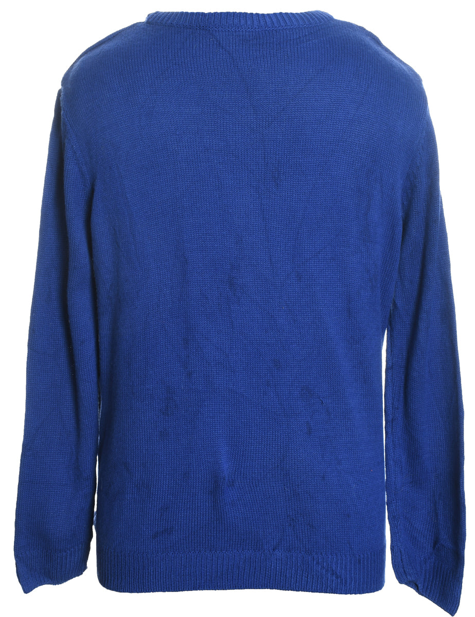 Blue Christmas Jumper - L