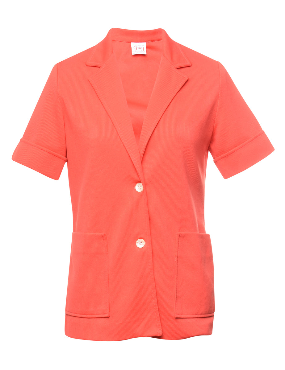 Short Sleeve Red Blazer - S