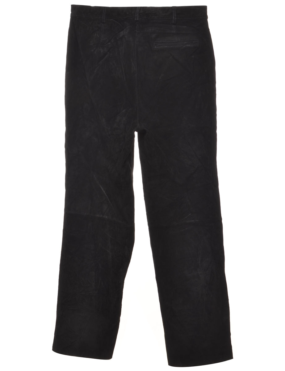 Black Suede Trousers - W31 L31