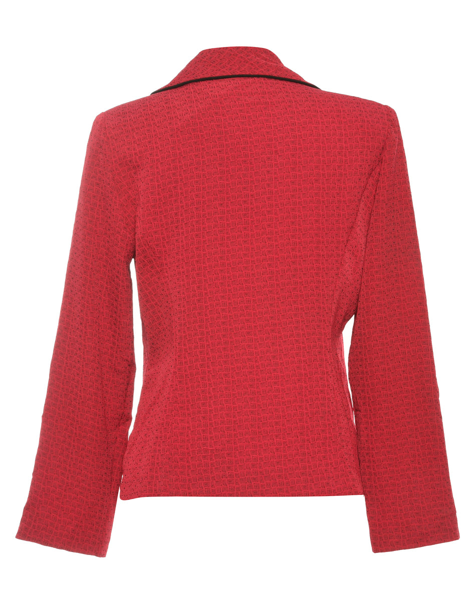 Zip-Front Fitted Maroon Jacket - L