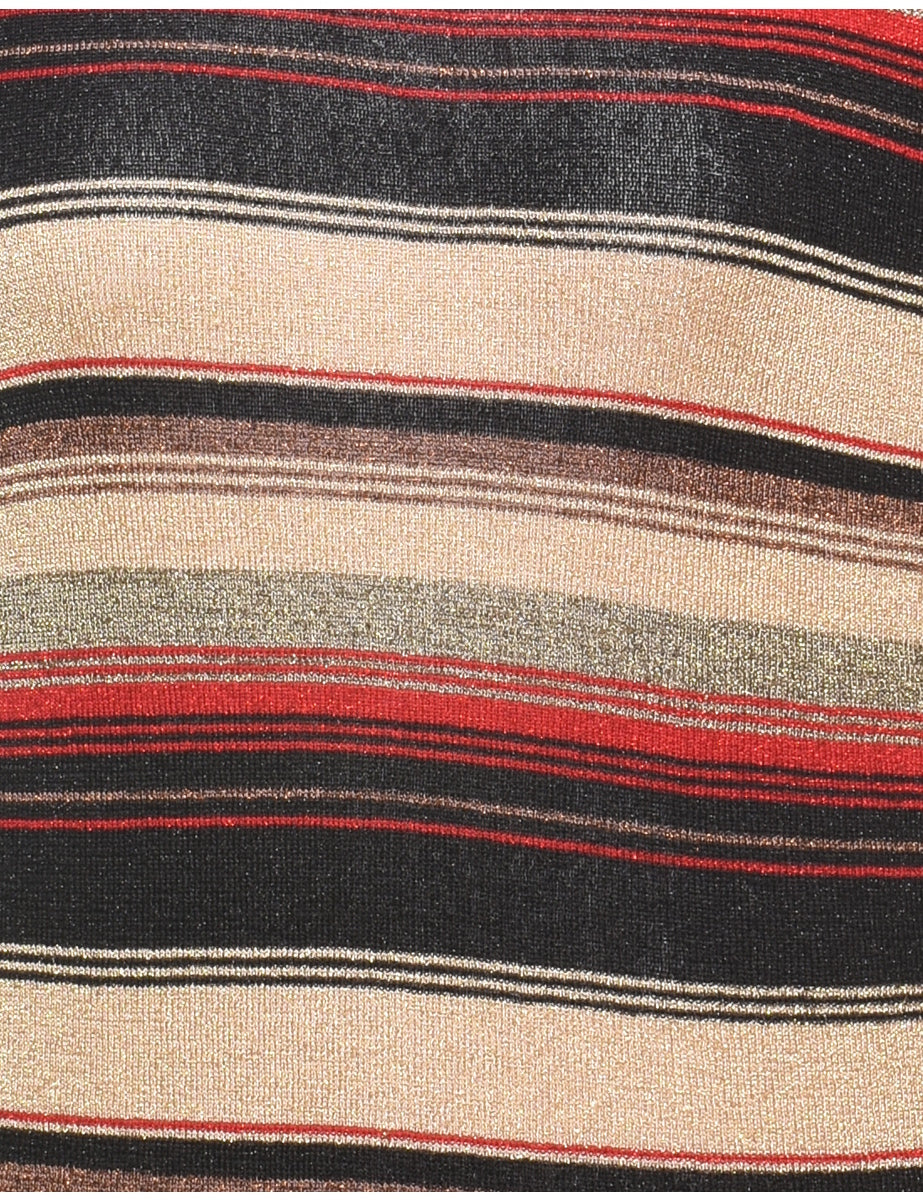 Striped Fine Knit Jumper - M