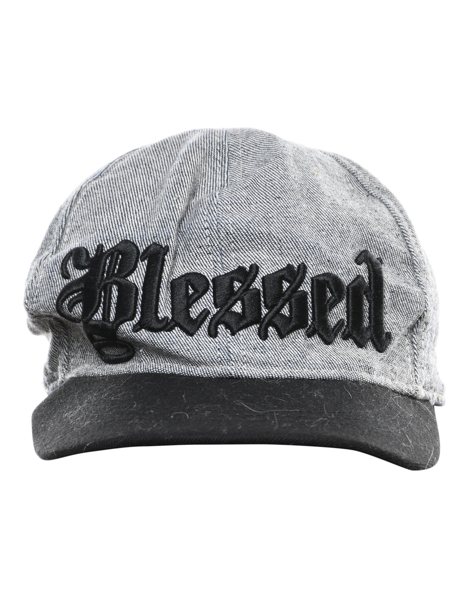 Grey Blessed Embroidery Cap - XS