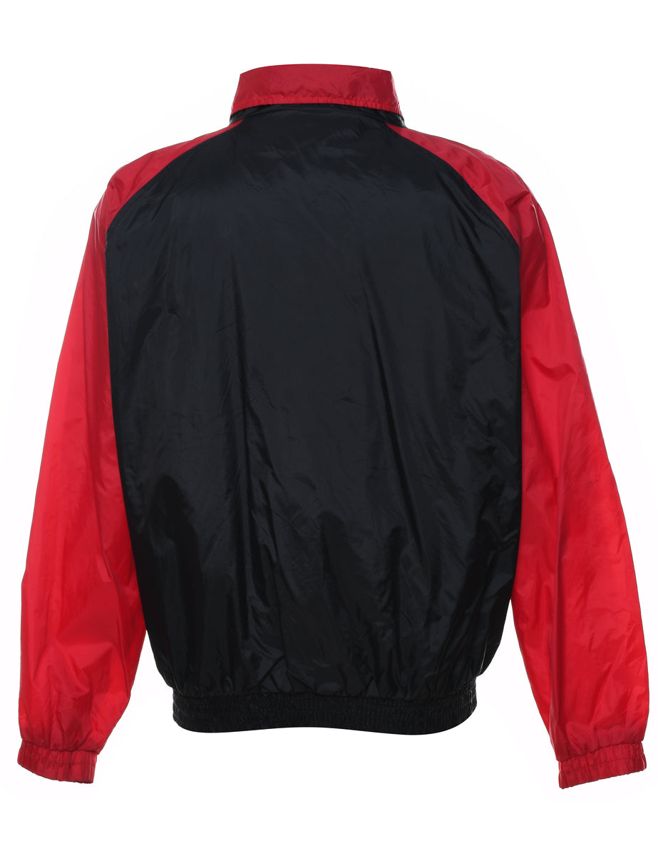 Red & Black Two-Tone U.S.A Nylon Jacket - M