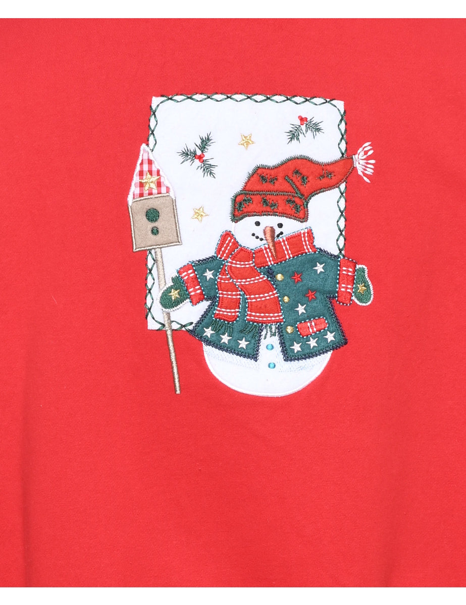 Snowman Christmas Sweatshirt - L