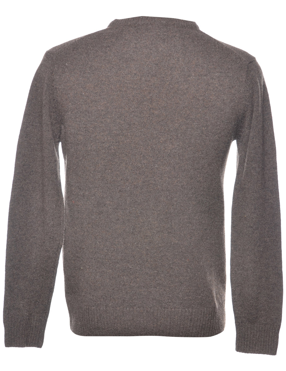 Long Sleeved Brown Jumper - S