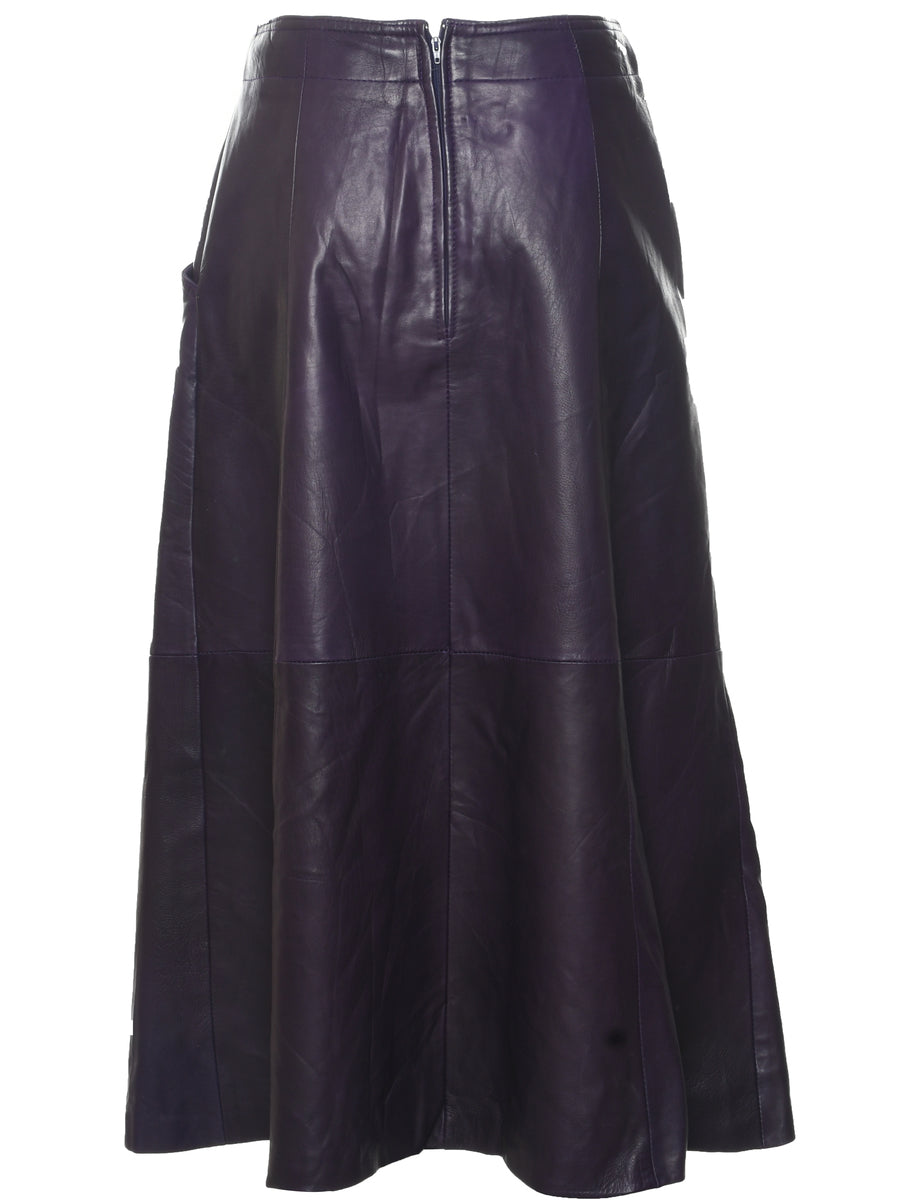 Leather Maxi Skirt - L