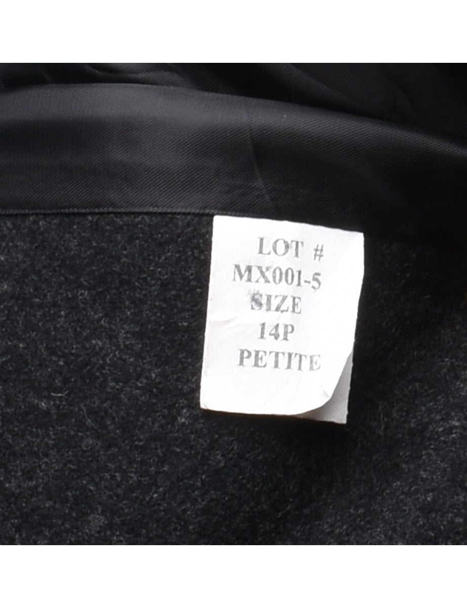 Black Wool Coat - L