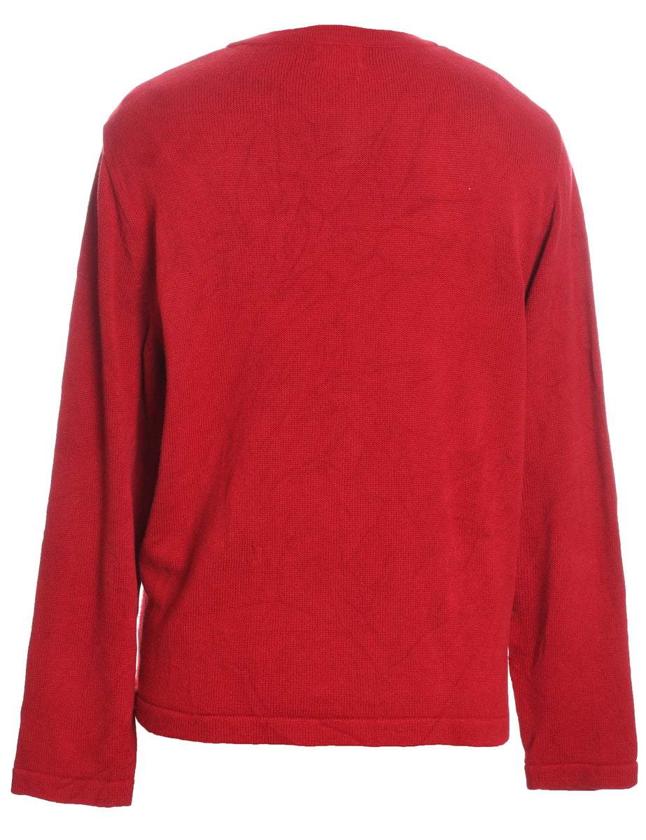 Red Christmas Cardigan - L
