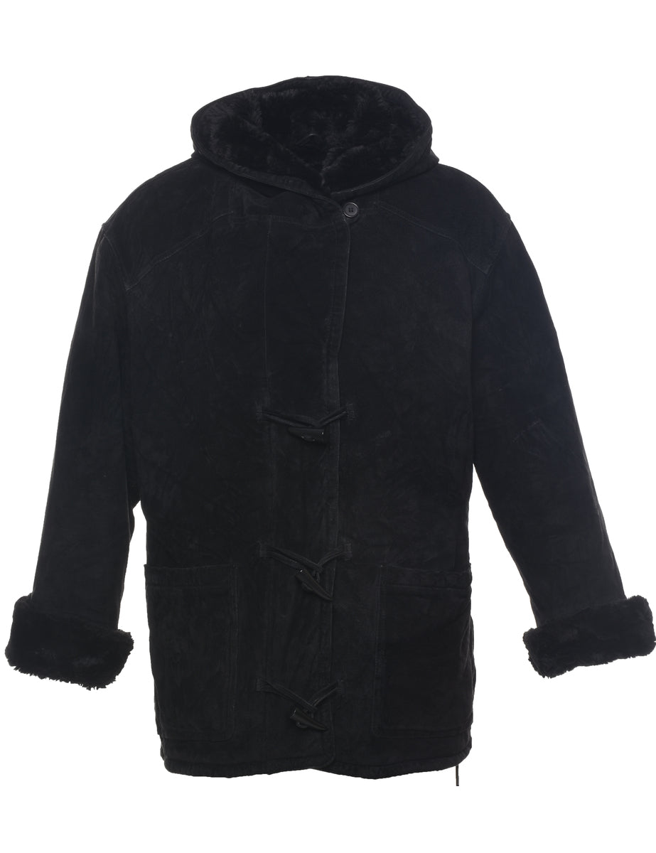 St John's Bay Shearling Suede Jacket - M